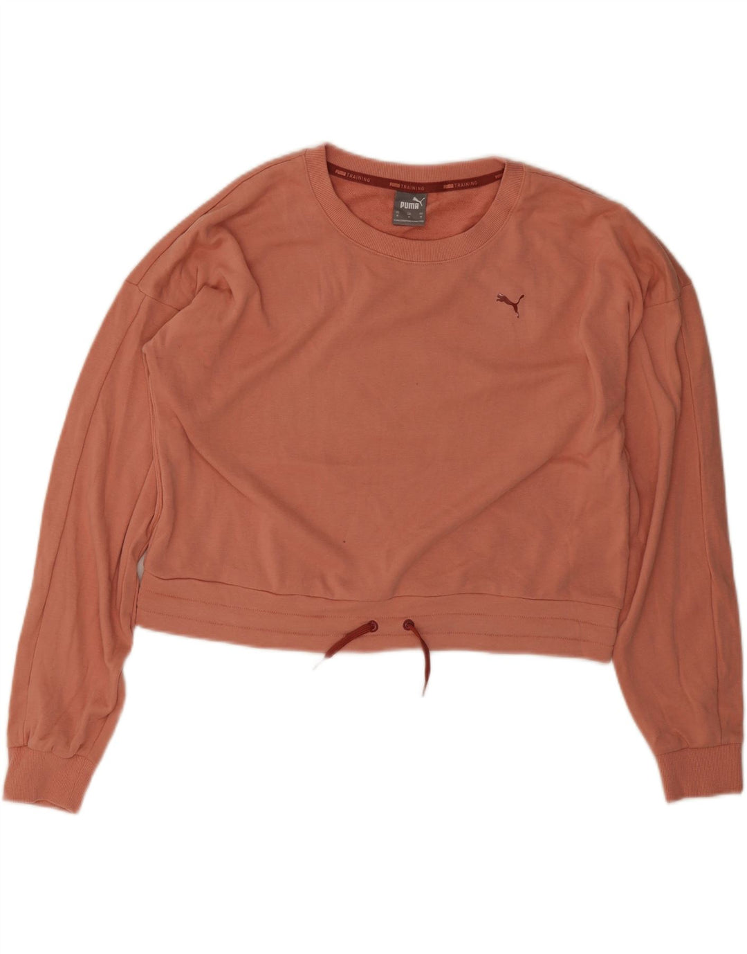 Puma Womens Crop Oversized Sweatshirt Pullover UK 14 Mittelorange Polyester