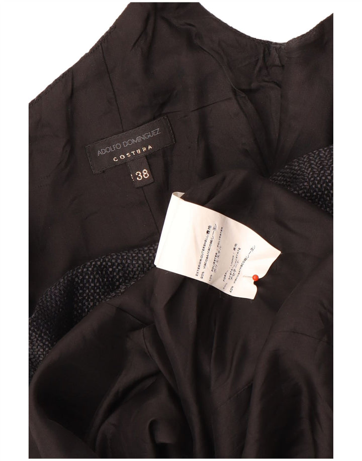 Adolfo Dominguez Damen Ärmelloses A-Linien-Kleid EU 38 Mittelgraues Acetat