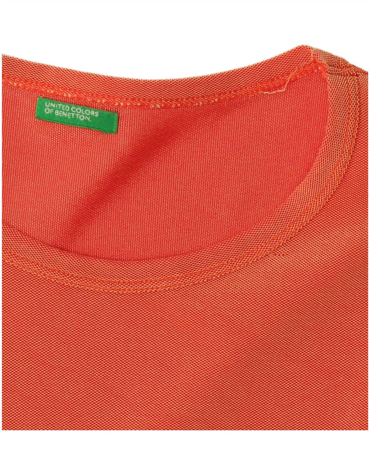 Benetton Damen T-Shirt Top UK 12 Medium Orange