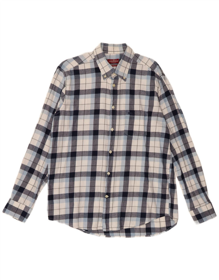 Carrera Herren Regular Fit Hemd XL Blau Baumwolle
