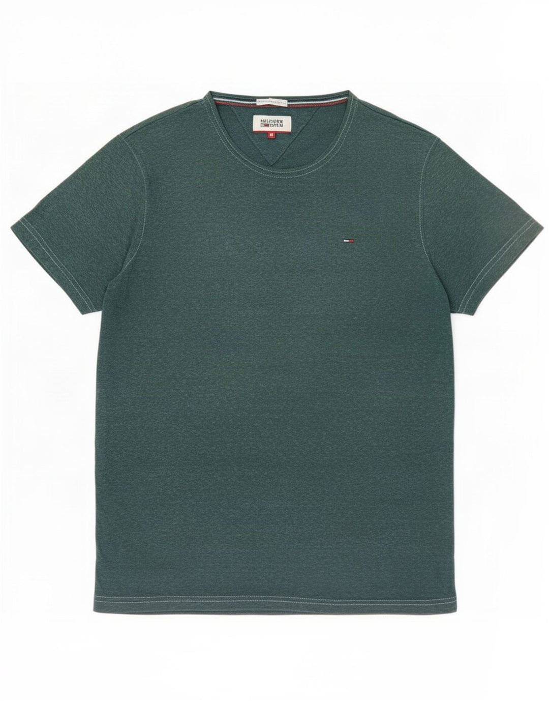 Tommy Hilfiger Herren T-Shirt Top Mittelgrün meliertes Polyester