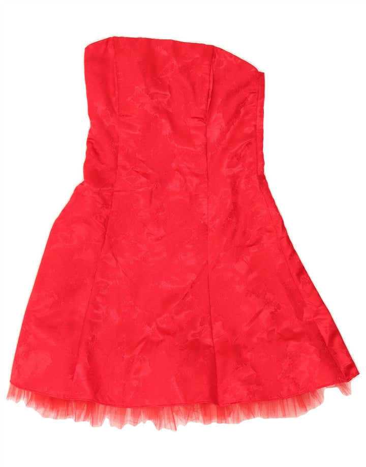 JESSICA MCCLINTOCK Womens Strapless Tutu Dress US 11 Large Red Rayon Vintage Jessica McClintock and Second-Hand Jessica McClintock from Messina Hembry 
