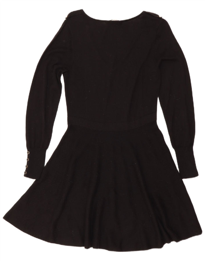 Oasis Damen Pulloverkleid UK 12 Mittelschwarze Baumwolle