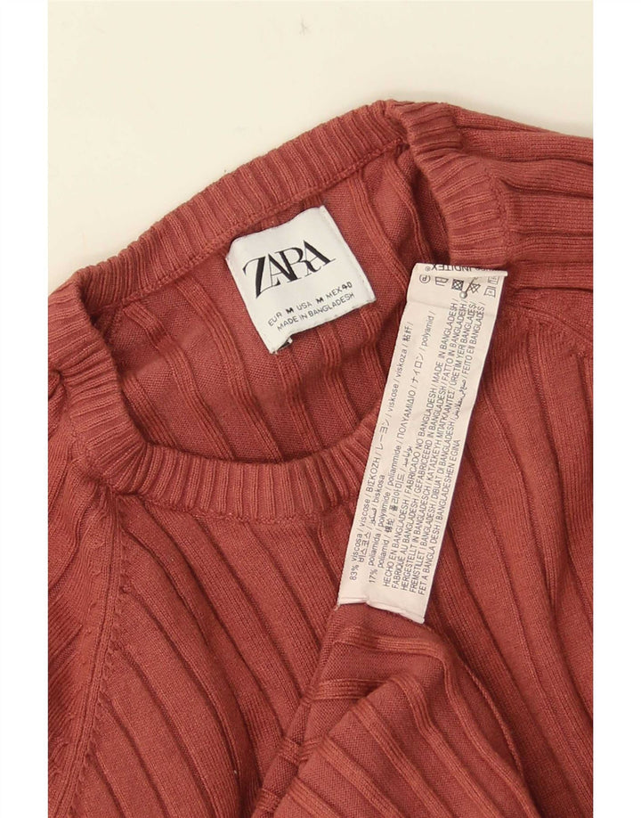 Zara Herren-Pullover mit Rundhalsausschnitt, mittelbraune Viskose