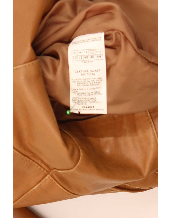 Vintage Damen Lederjacke UK 12 Mittelbraunes Leder
