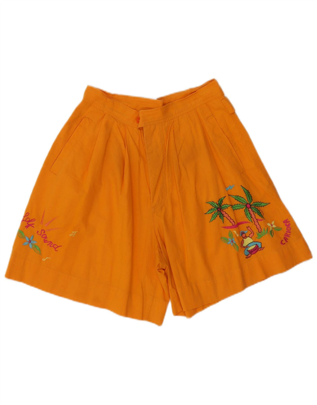 Vintage Damen-Chinoshorts mit grafischen Klammern, W28, mittelorange