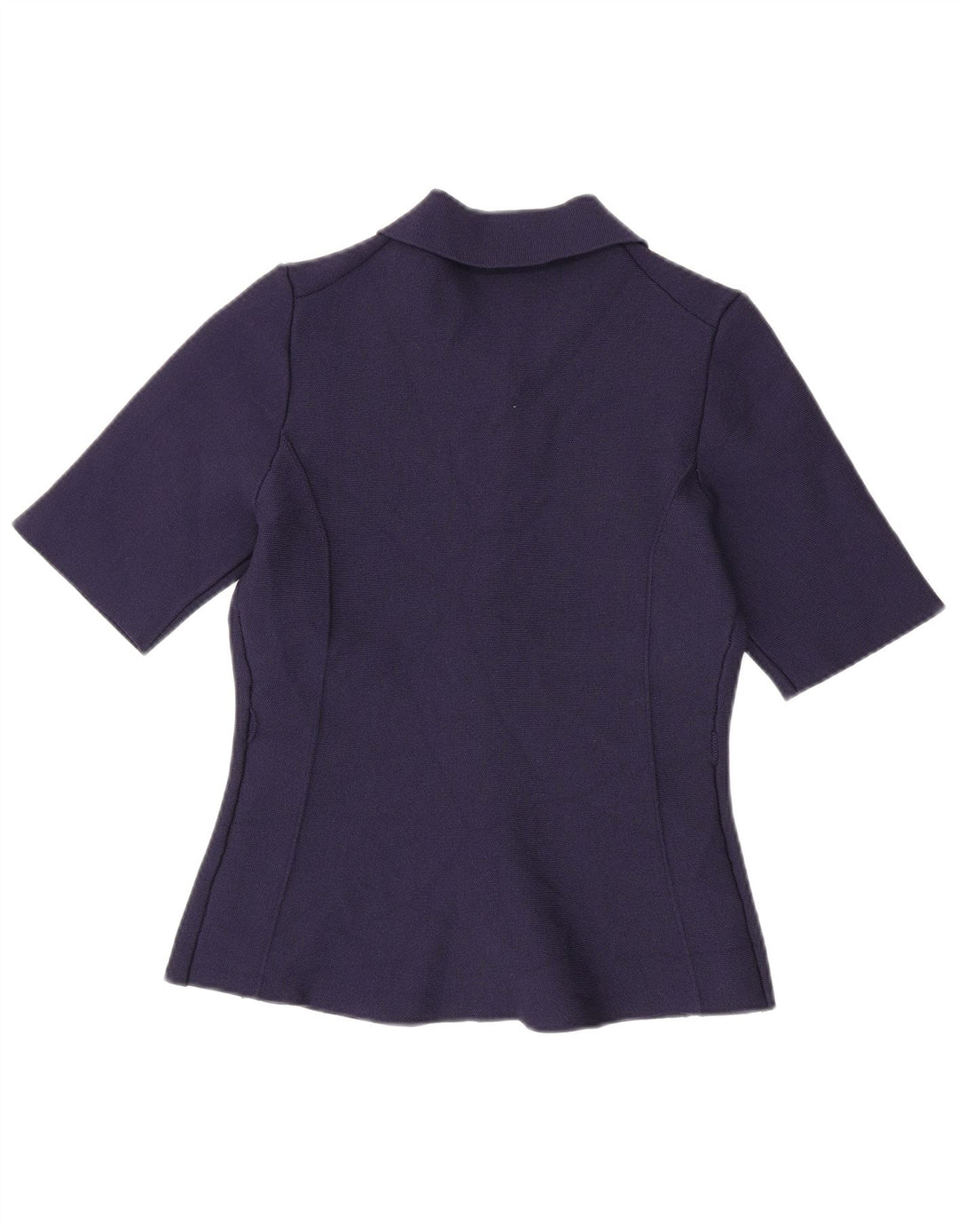 ZARA Damen Kurzarm-Hemdbluse UK 12 Medium Marineblau Polyester