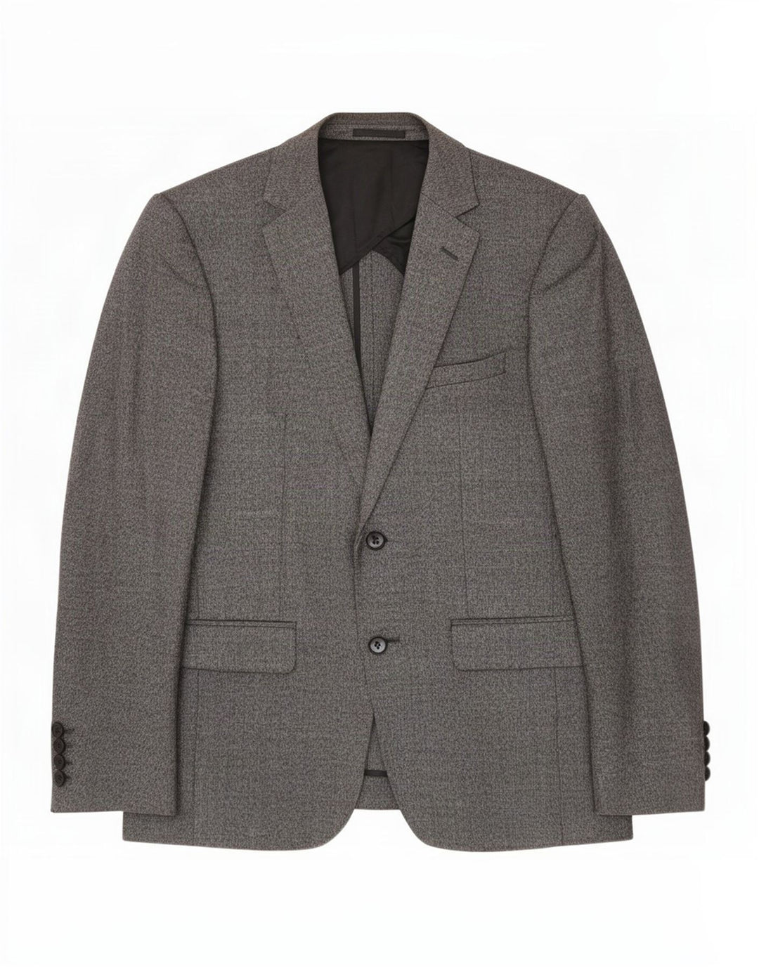 Reiss Herren-Blazer mit 2 Knöpfen, UK 38, mittelgrau gefleckte Wolle