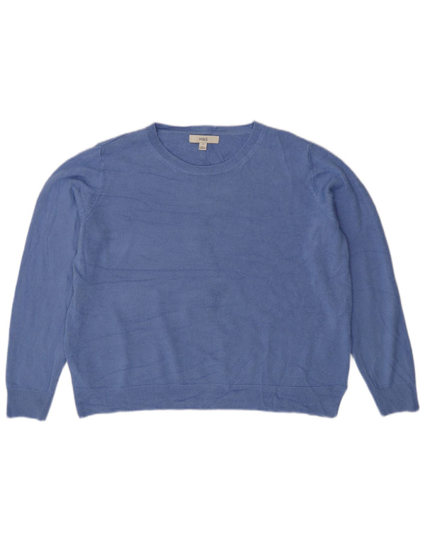 Marks & Spencer Damen-Pullover, lockere Passform, U-Boot-Ausschnitt, Gr. 18, XL, Blau