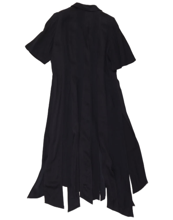 Moschino Damen Kurzarm-Hemdkleid UK 16 Large Marineblau Klassisch