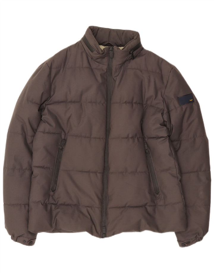 Armata Di Mare Mens Hooded Padded Jacket UK 40 Large Grey Polyester