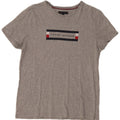 Tommy Hilfiger Damen Grafik-T-Shirt-Oberteil, große graue Baumwolle