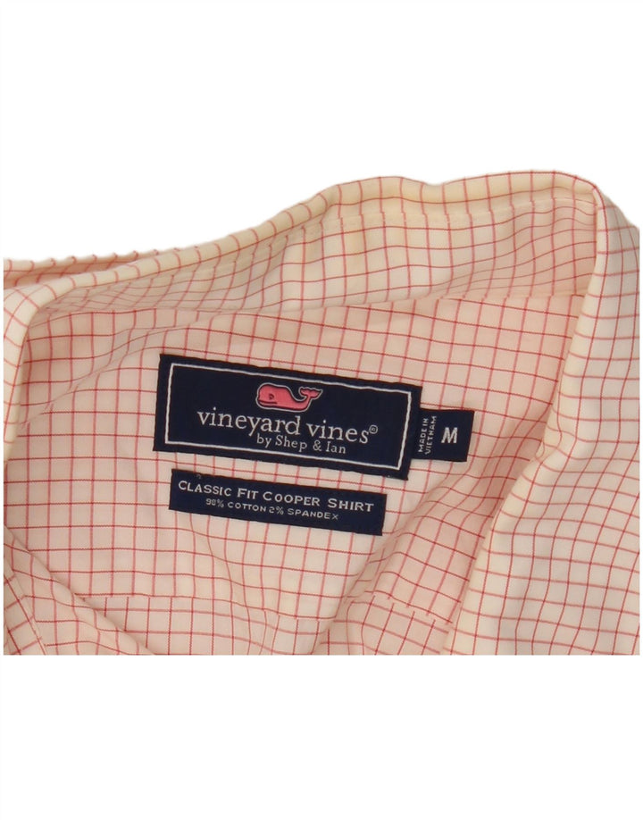 Vineyard Vines Herren-Hemd mit klassischer Passform, Mittelweiß, kariert, Baumwolle