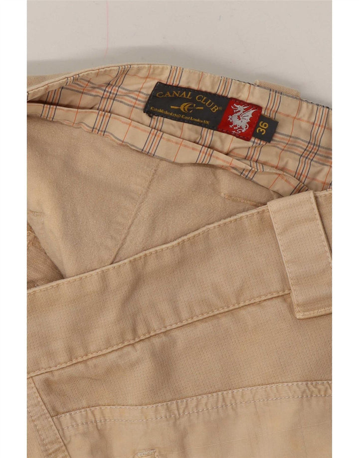 Vintage Herren Chino-Shorts mit Grafik, W36, groß, Beige