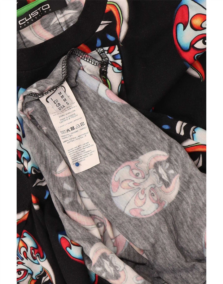 Custo Barcelona Herren-T-Shirt mit Grafik, Mittelschwarz, Baumwolle