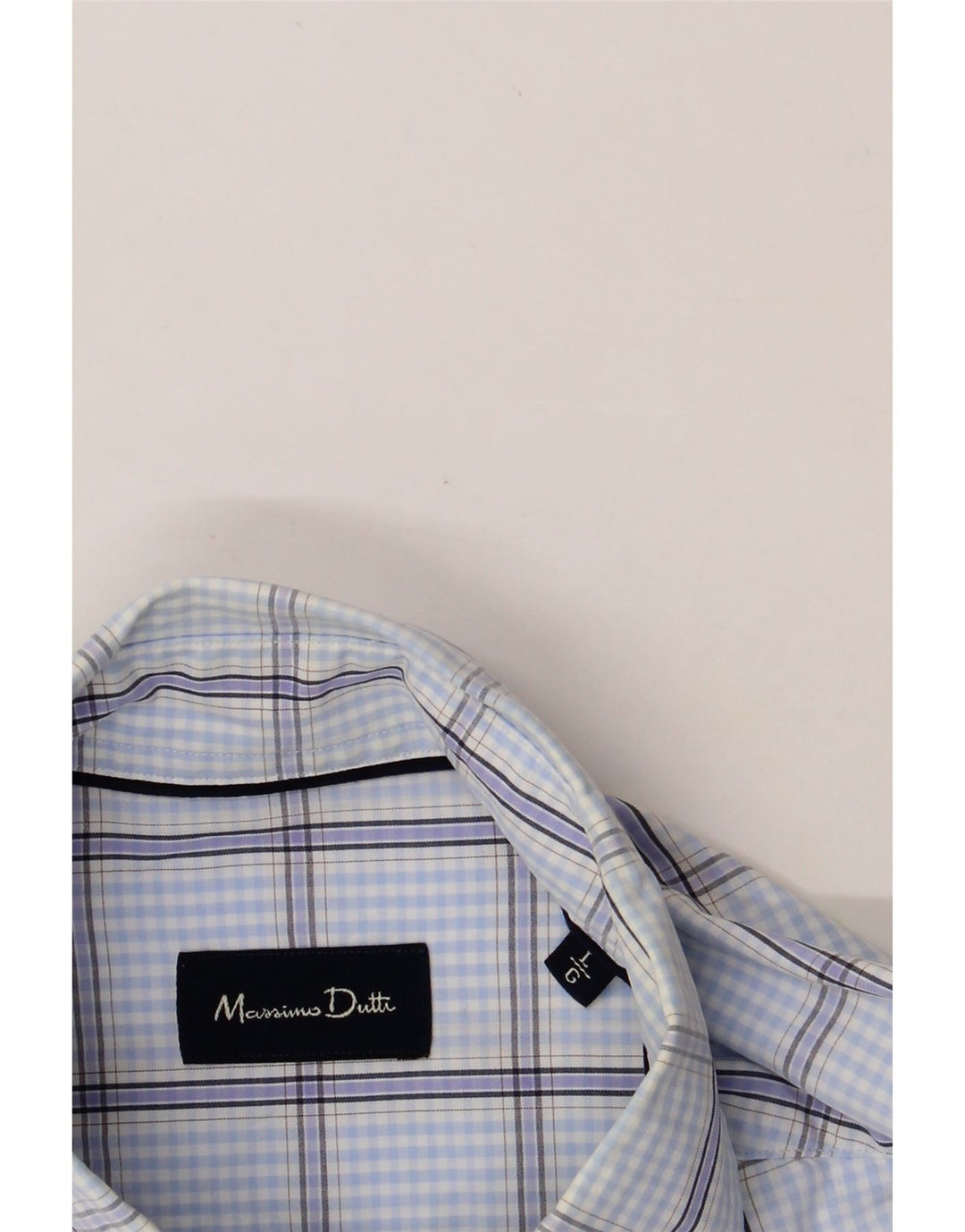 MASSIMO DUTTI Mens Shirt Large Blue Check Cotton Vintage Massimo Dutti and Second-Hand Massimo Dutti from Messina Hembry 