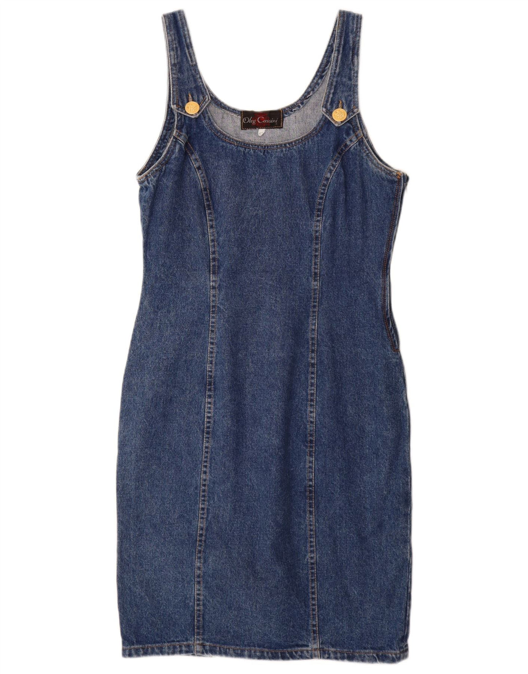 Oleg Cassini Damen Ärmelloses Jeanskleid IT 42 Mittelblau