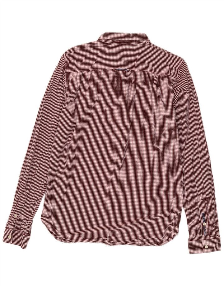 Superdry Herren-Hemd aus Baumwolle, groß, rotes Gingham-Muster