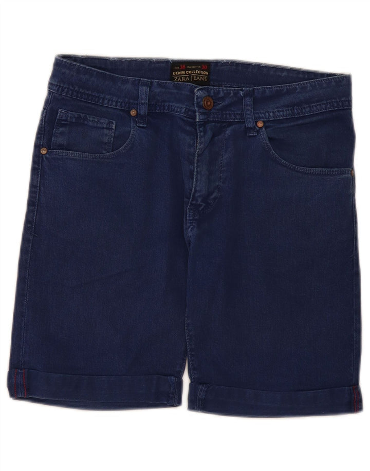 Zara Herren Jeansshorts EU 38 Small W30 Marineblau