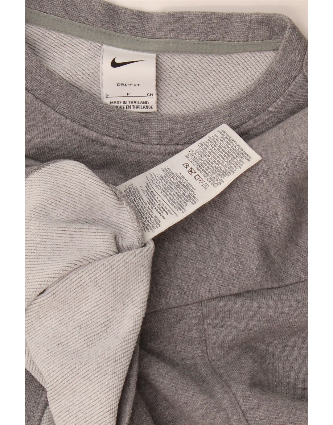Nike Womens Crop Graphic Oversized Sweatshirt Pullover UK 10 Small Grau