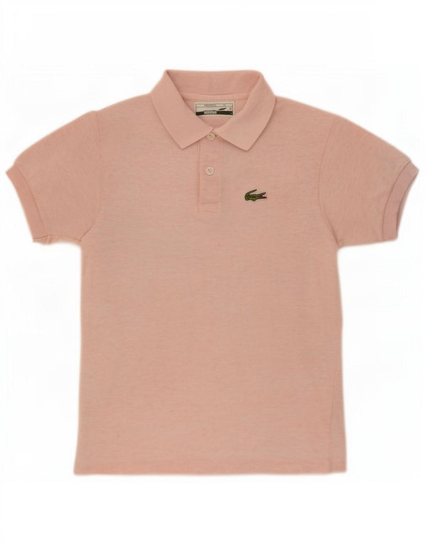 Lacoste Mädchen-Poloshirt, 9–10 Jahre, rosa gesprenkelte Baumwolle