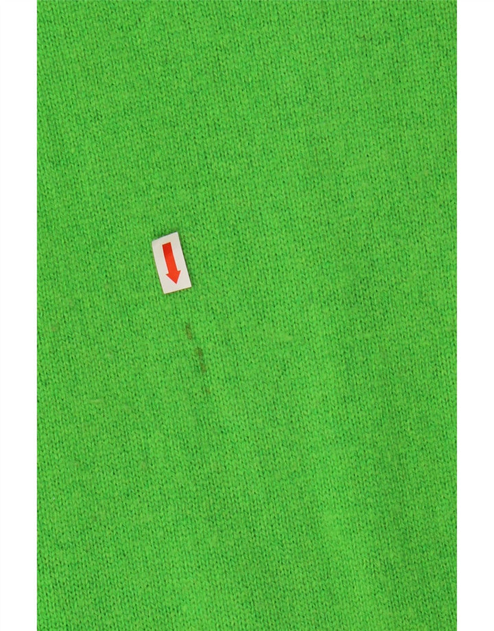 MASSIMO DUTTI Langer Damen-Pullover mit Rundhalsausschnitt, Gr. 14, Mittelgrün