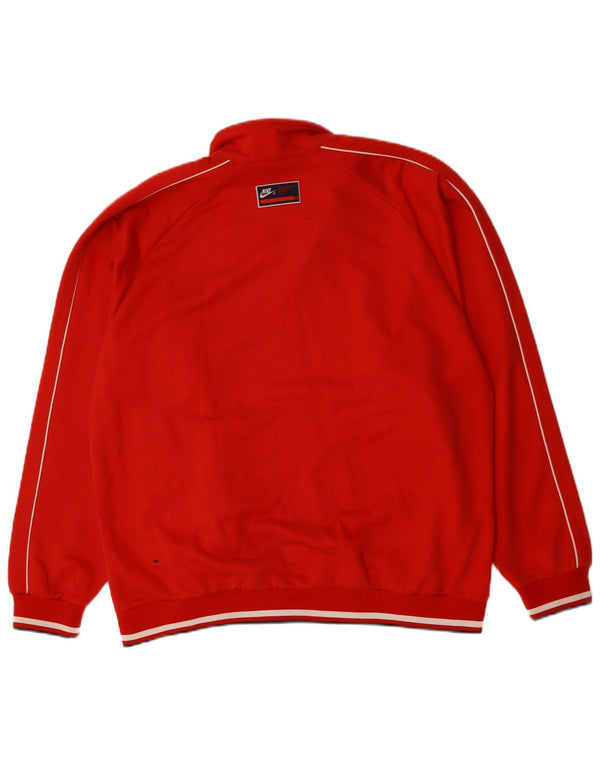 NIKE Herren-Trainingsanzug-Top-Jacke, UK 42/44, große rote Baumwolle