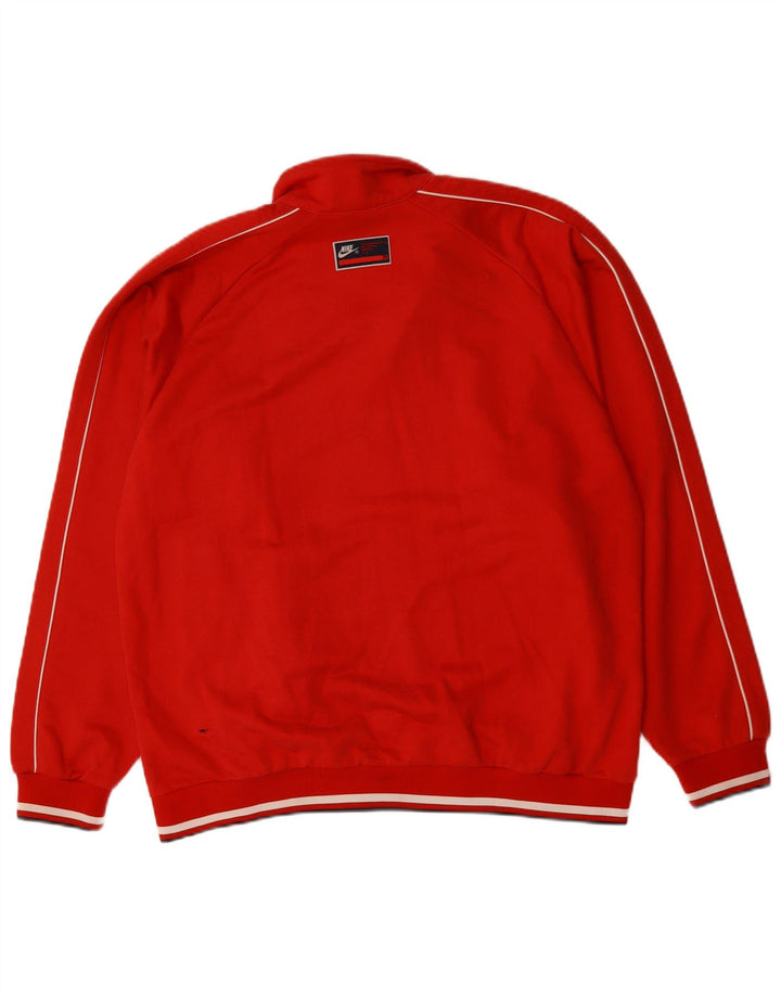 NIKE Herren-Trainingsanzug-Top-Jacke, UK 42/44, große rote Baumwolle