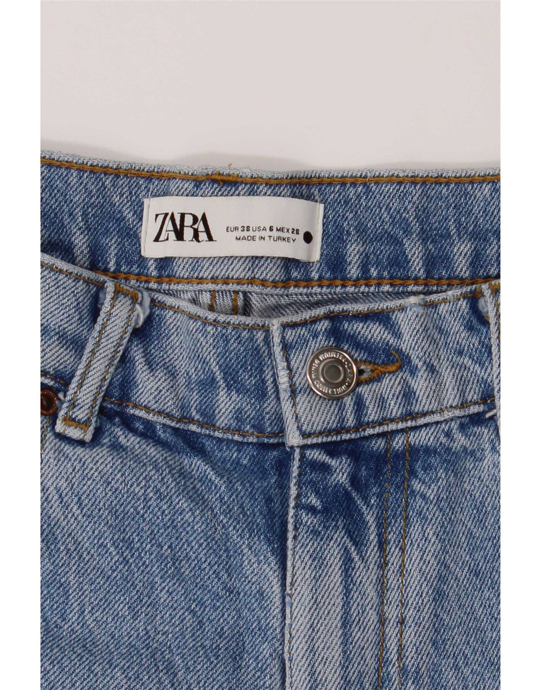 Zara Damen Straight Jeans EU 38 Small W28 L34 Blau
