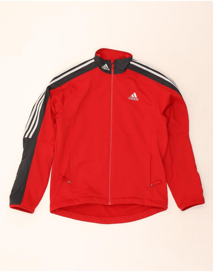 Adidas Herren-Trainingsanzugoberteil, UK-Größe 42/44, großes rotes Colourblock-Polyester