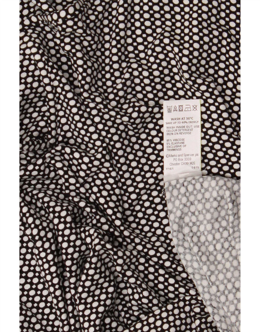 Marks & Spencer Damen-Blusenoberteil, Gr. 44, groß, schwarz gepunktete Viskose