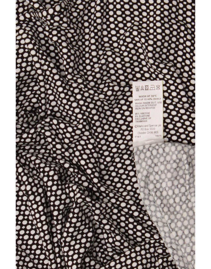 Marks & Spencer Damen-Blusenoberteil, Gr. 44, groß, schwarz gepunktete Viskose