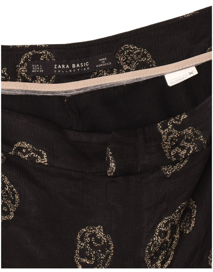 Kurze Hose von Zara für Damen, Größe L, W30, L24, Schwarz, Paisleymuster