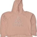 REEBOK Womens Oversized Graphic Hoodie Jumper UK 14 Large Beige Cotton | Vintage Reebok | Thrift | Second-Hand Reebok | Used Clothing | Messina Hembry 
