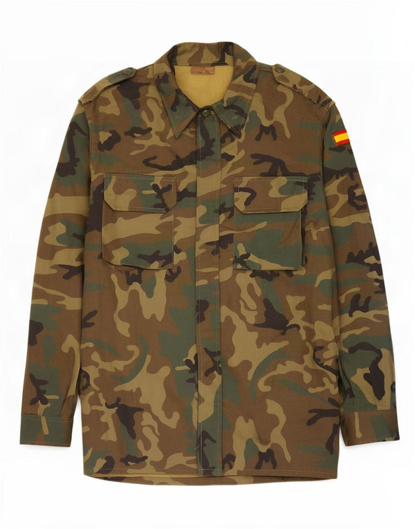 Vintage Herren Militärjacke IT 52 XL Khaki Camouflage Baumwolle