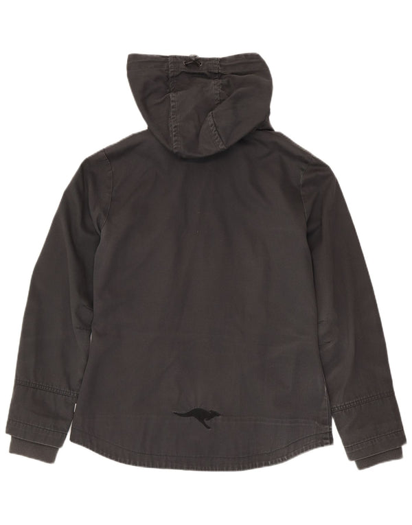 KANGAROOS Damen Windjacke mit grafischer Kapuze, UK 14, Mittelschwarz