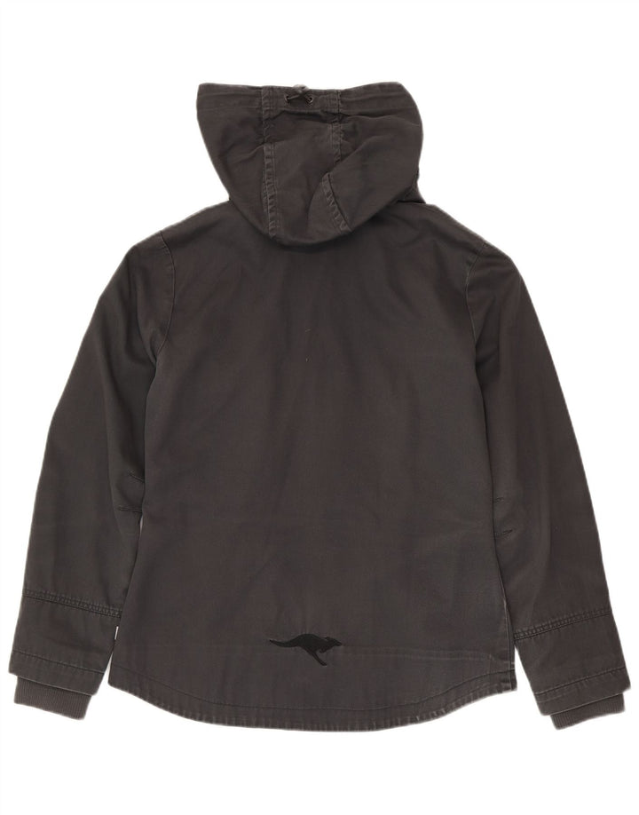 KANGAROOS Damen Windjacke mit grafischer Kapuze, UK 14, Mittelschwarz