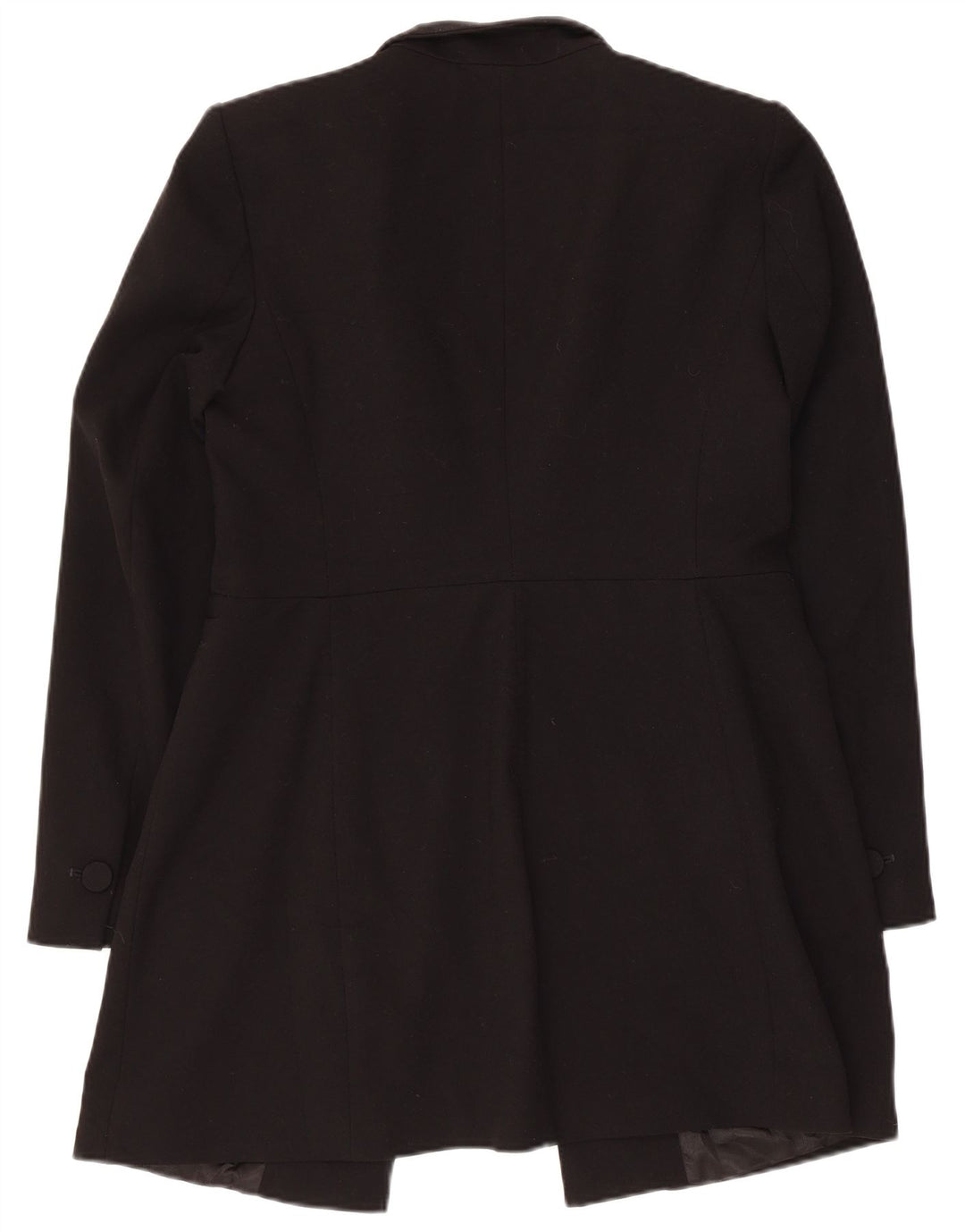 Zara Damen Longline Open Blazer Jacke UK 14 Large Schwarz Acetat