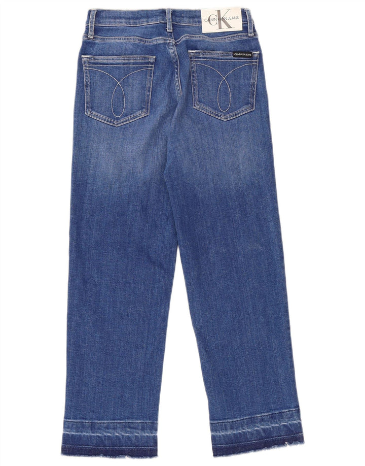 CALVIN KLEIN Mädchen Straight Jeans 11-12 Jahre W26 L23 Blaue Baumwolle