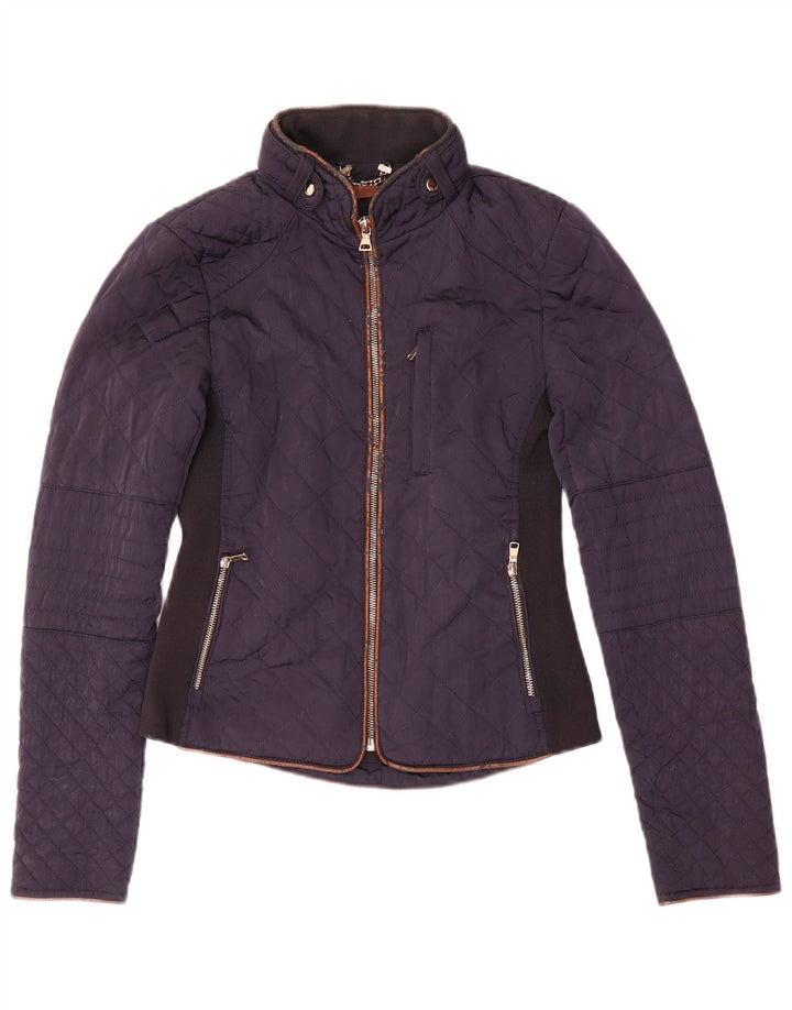 Zara Damen Steppjacke UK 6 XS Marineblau