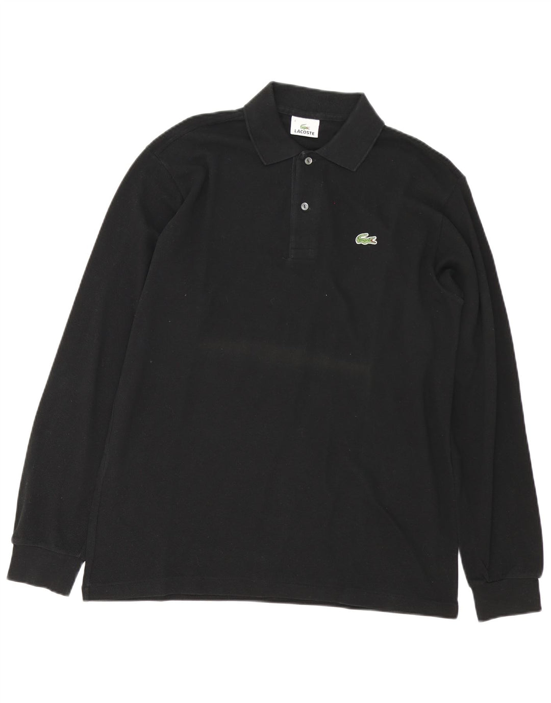 Lacoste Herren-Langarm-Poloshirt, Größe 4, mittelgroß, schwarze Baumwolle