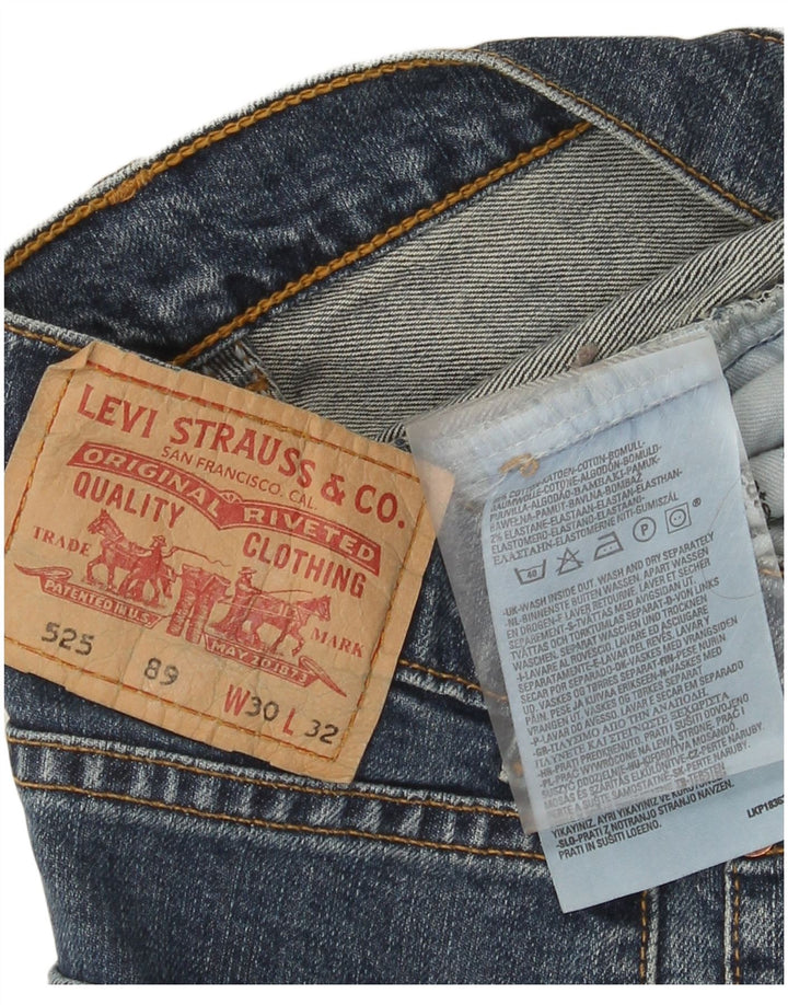 Levi's Damen 525 Denim Shorts W30 mittelblaue Baumwolle
