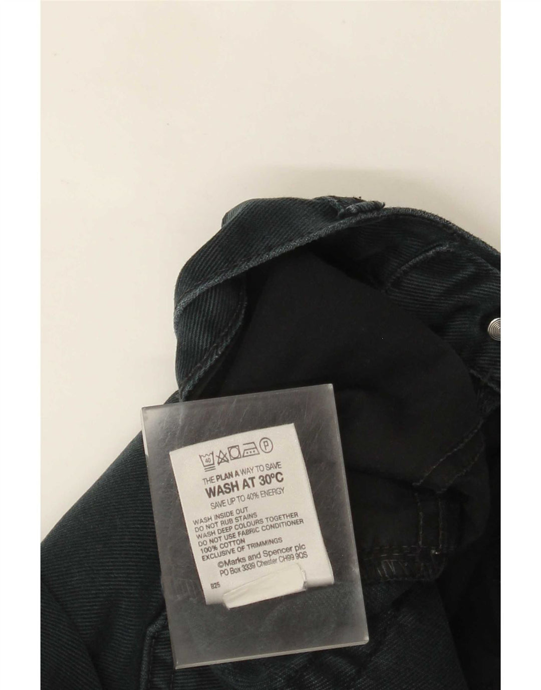 Marks & Spencer Herren Distressed Straight Jeans W34 L31 Schwarze Baumwolle