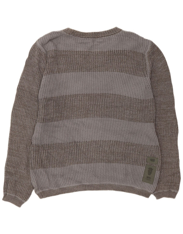 G-Star Herren-Pullover mit U-Boot-Ausschnitt, XL, graue Farbblock-Baumwolle
