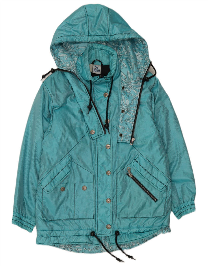 Rodeo Damen-Windbreaker-Mantel mit Kapuze, übergroß, Größe 36, XS, Blau
