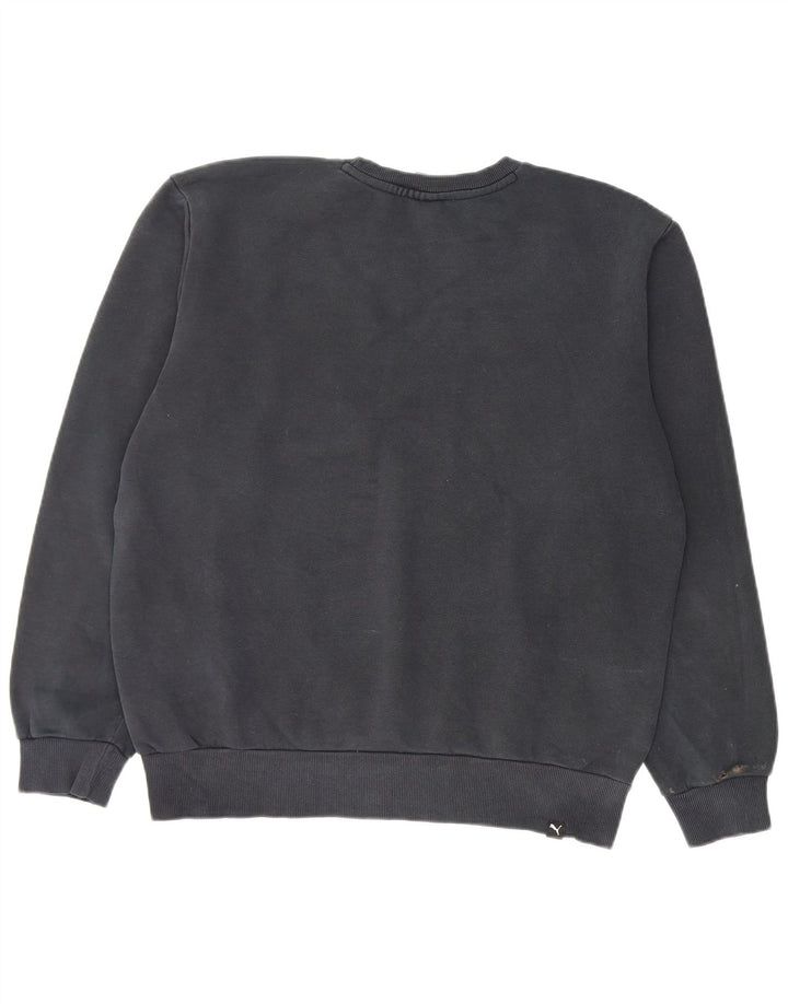 Puma Herren Grafik-Sweatshirt-Pullover aus mittelschwarzer Baumwolle