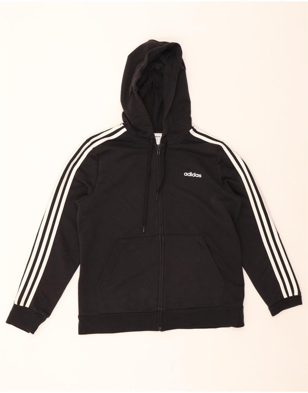 ADIDAS Damen Zip Hoodie Pullover UK 20/22 XL Schwarz Baumwolle