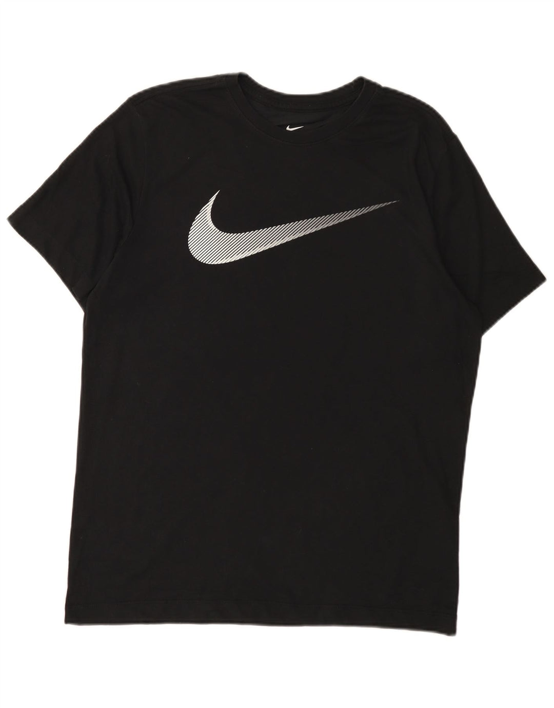 Nike Herren Dri Fit Graphic T-Shirt-Oberteil aus mittelschwarzer Baumwolle