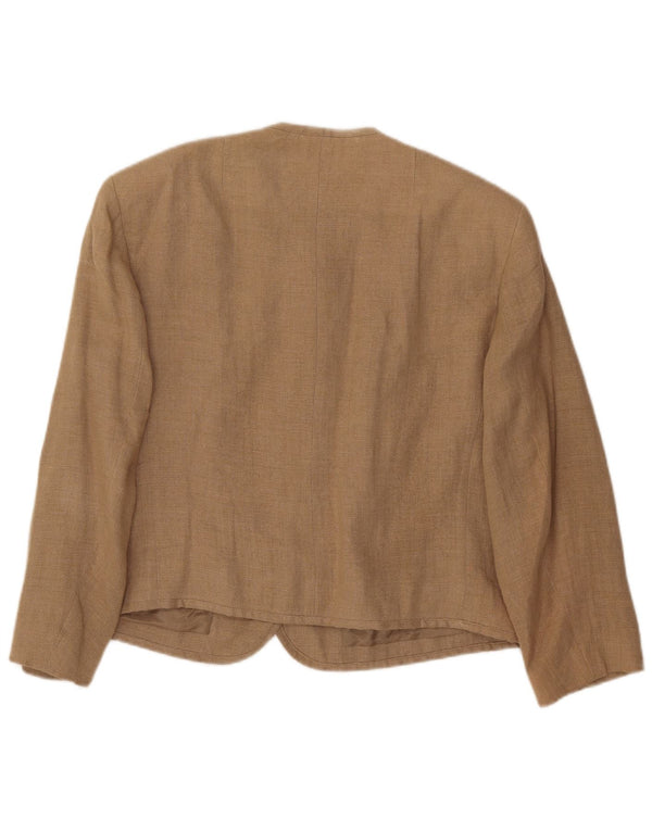 Julius Lang Damen 5-Knopf-Blazerjacke UK 16 Large Beige Floral Linen