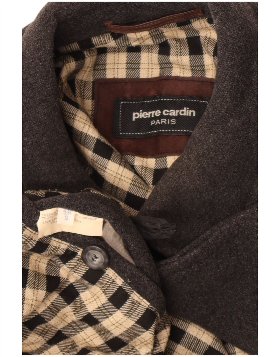 Pierre Cardin Herrenmantel IT 48 Mittelgraue Wolle